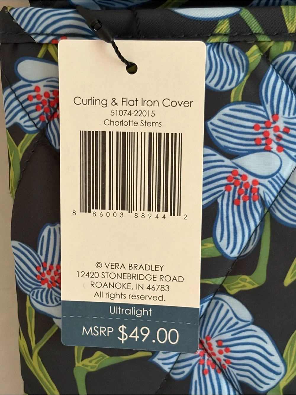 Vera Bradley Floral Curling & Flat Iron Cover Charlotte Stems
